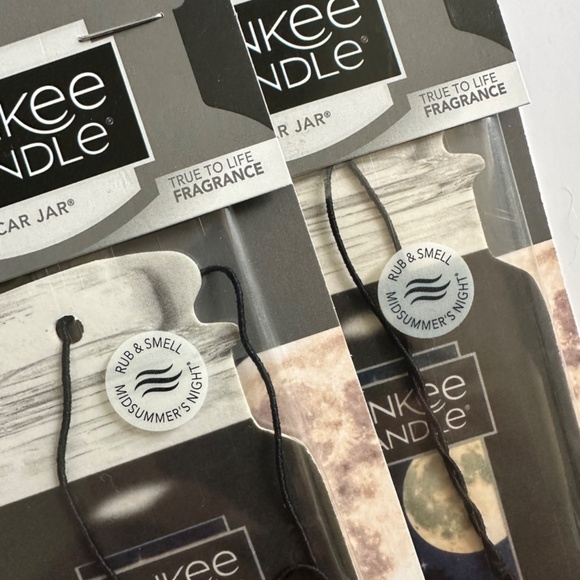 NWT Yankee Candle Pink Sands & Midsummer's Night Car Jar Air Fresheners - Picture 4 of 7